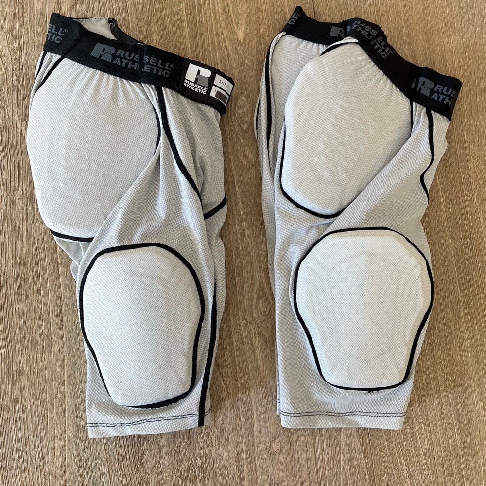 Two Russell Athletic Lightweight 5 Pad Integrated Football Girdle Adult Small